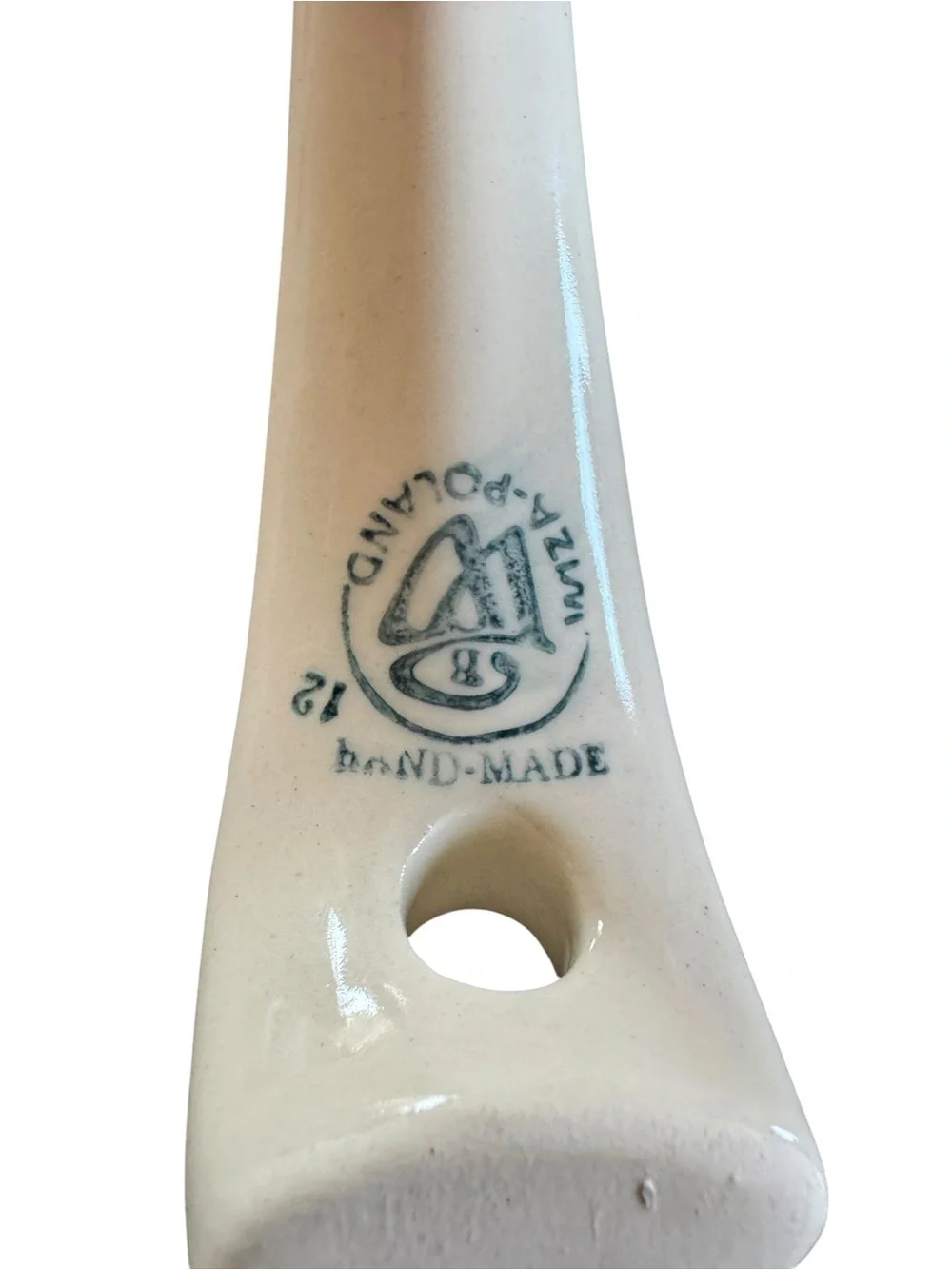 Polish pottery Cream Ceramic Ladle with Blue Flower Pattern - Home Accents
